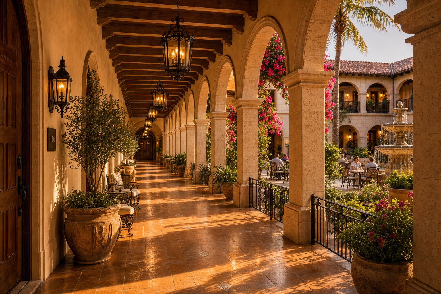 Conceptual rendering of the covered colonnade arcade